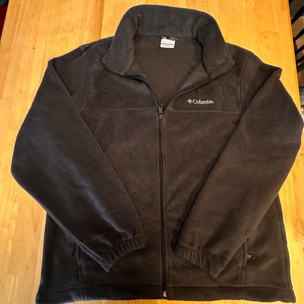 Columbia Men’s Large Black Fleece Full Zip Jacket LikeNew Lightly Used